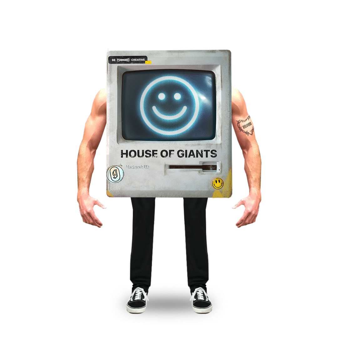 Tough guy computer man standing still.